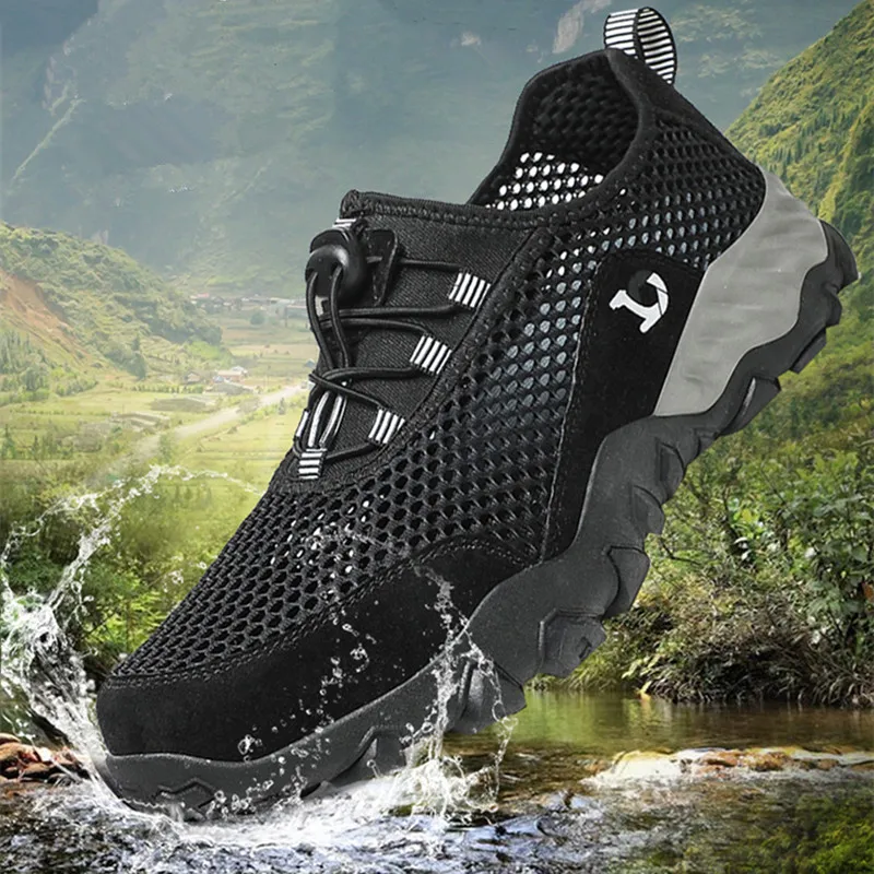 

Men Quick Dry Wear-resistant Mountain Hiking Shoes Non Slip Climbing Trekking SneakersOutdoor Comfortable Breathable Aqua Shoe