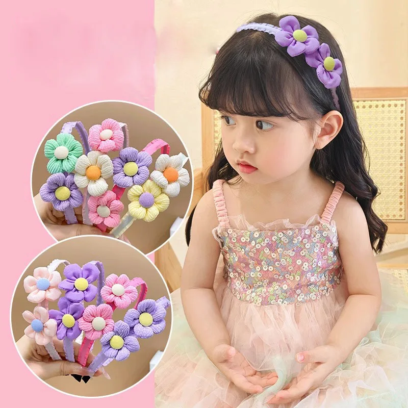 

Summer New Girls Cute Colors Flower Hairbands Children Lovely Sweet Hair Hoop Headbands Kids Hair Accessories