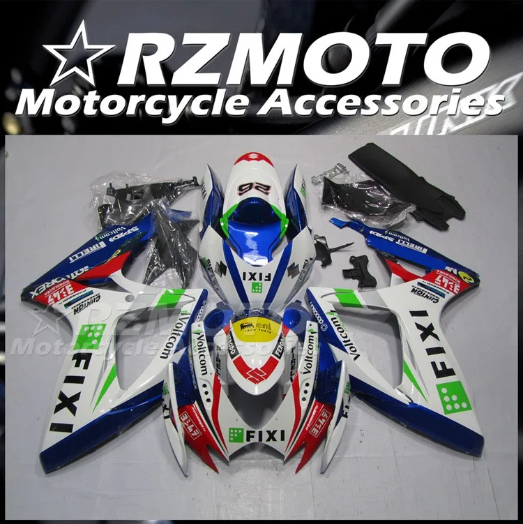 

Новая модель, Обтекатели для мотоциклов, подходит для Suzuki послепродажный АБС 600 750 k6 k7 2006 2007 06 07, комплект кузова FIXI