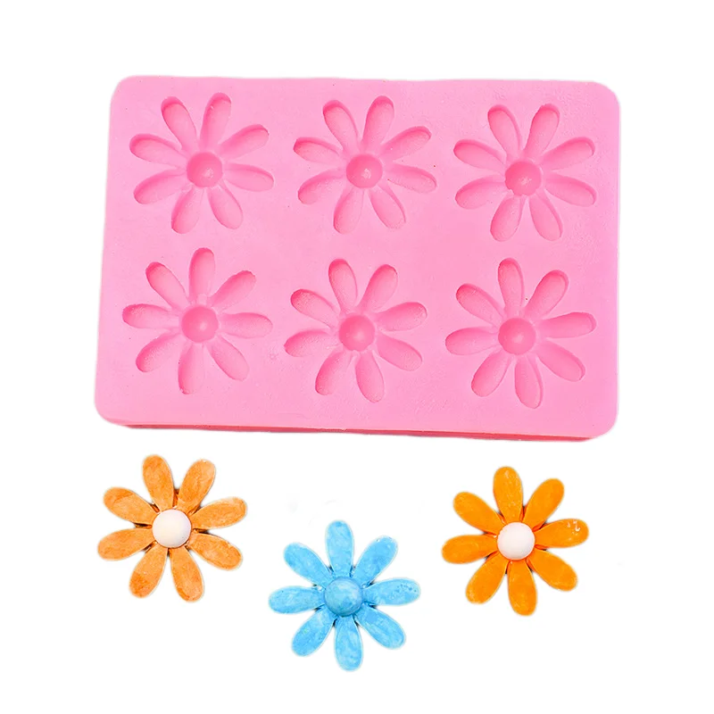 

3D Wild Daisy Flower Shape Silicone Mold Diy Plumeria Cake Decorating Tool Fondant Mold Candy Clay Chocolate Gumpaste Resin Mold