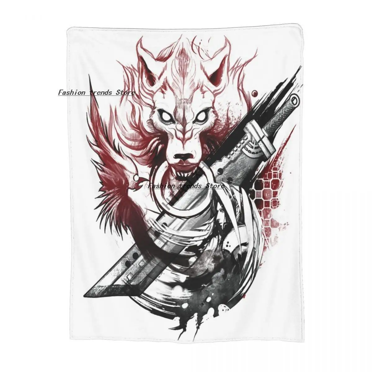 

Final Fantasy Amano Homage Sherpa Blankets Ultra Soft Flannel Fleece Throw Blankets for Couch Sofa Bed