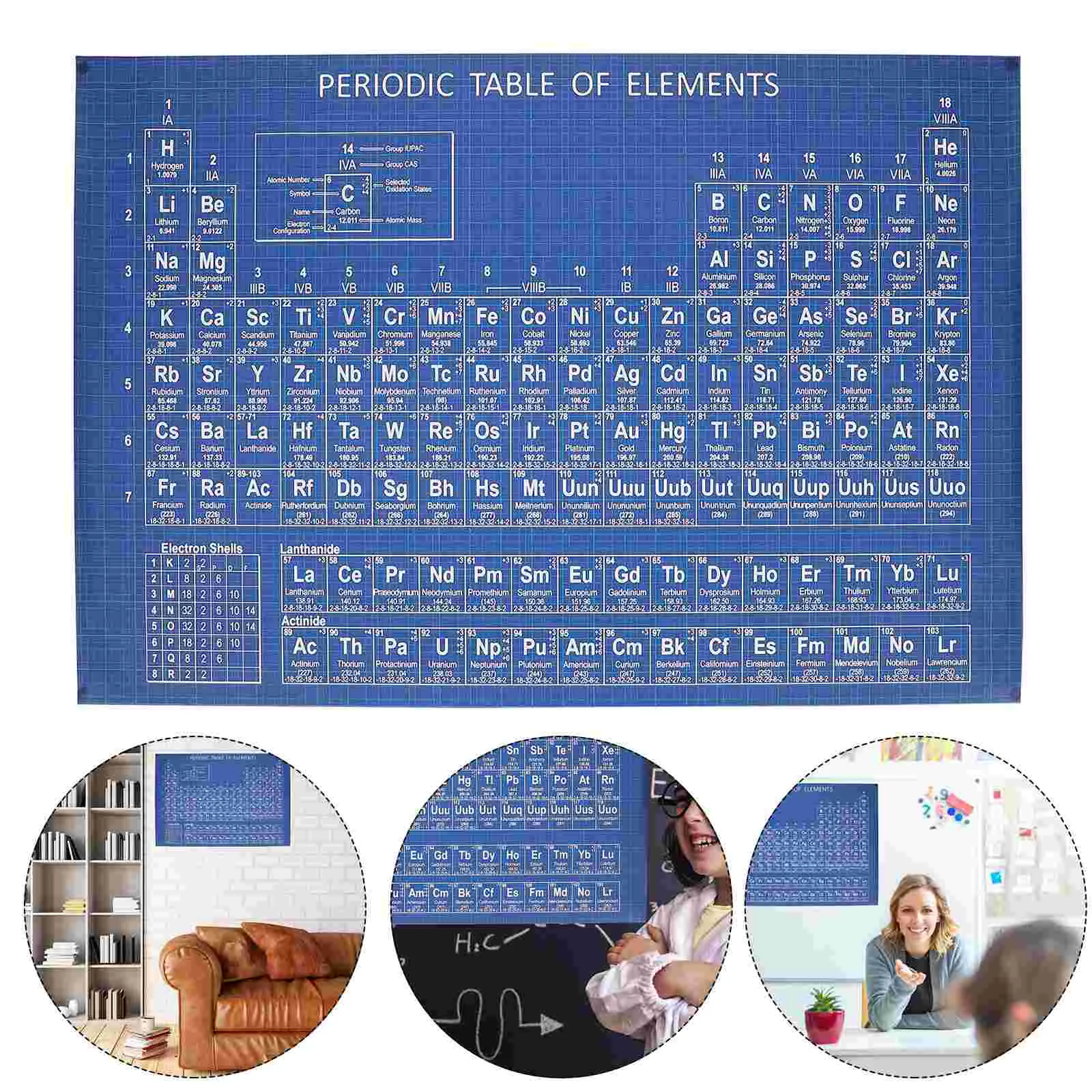 

Periodic Table Poster Wall Chart Chemistrylaminated Charts Large Classroom Print Learningof Education Science Curtain The Kids
