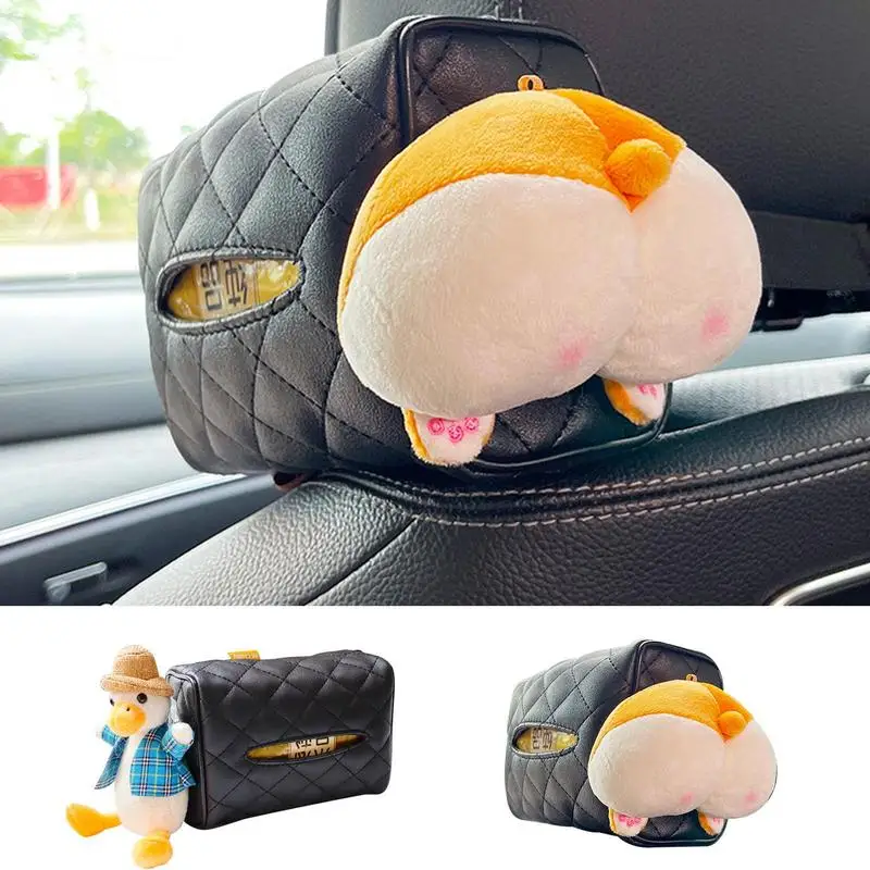

Car Tissue Box Decorative Napkin Holder Paper Holder Boxes Soft Plush Animal Cute Tissue Cover Accessories for Car Bathroom Home