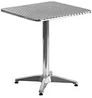 

27.5'' Square Aluminum Indoor-Outdoor Table with Base
