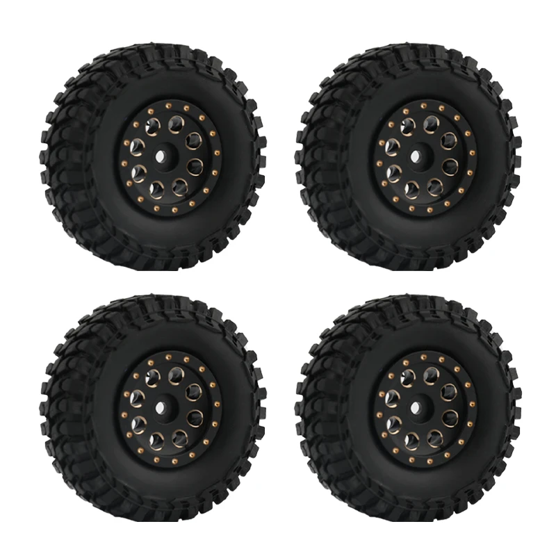 

4PCS Black Brass Beadlock Wheelsfor 1/24 Axial SCX24 AXI90081 RC Crawler Model Parts