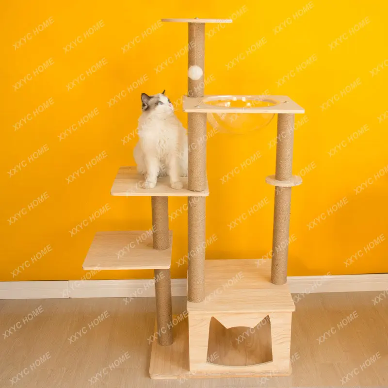 Цельная деревянная рамка для скалолазания кошек небольшая импортная домашних