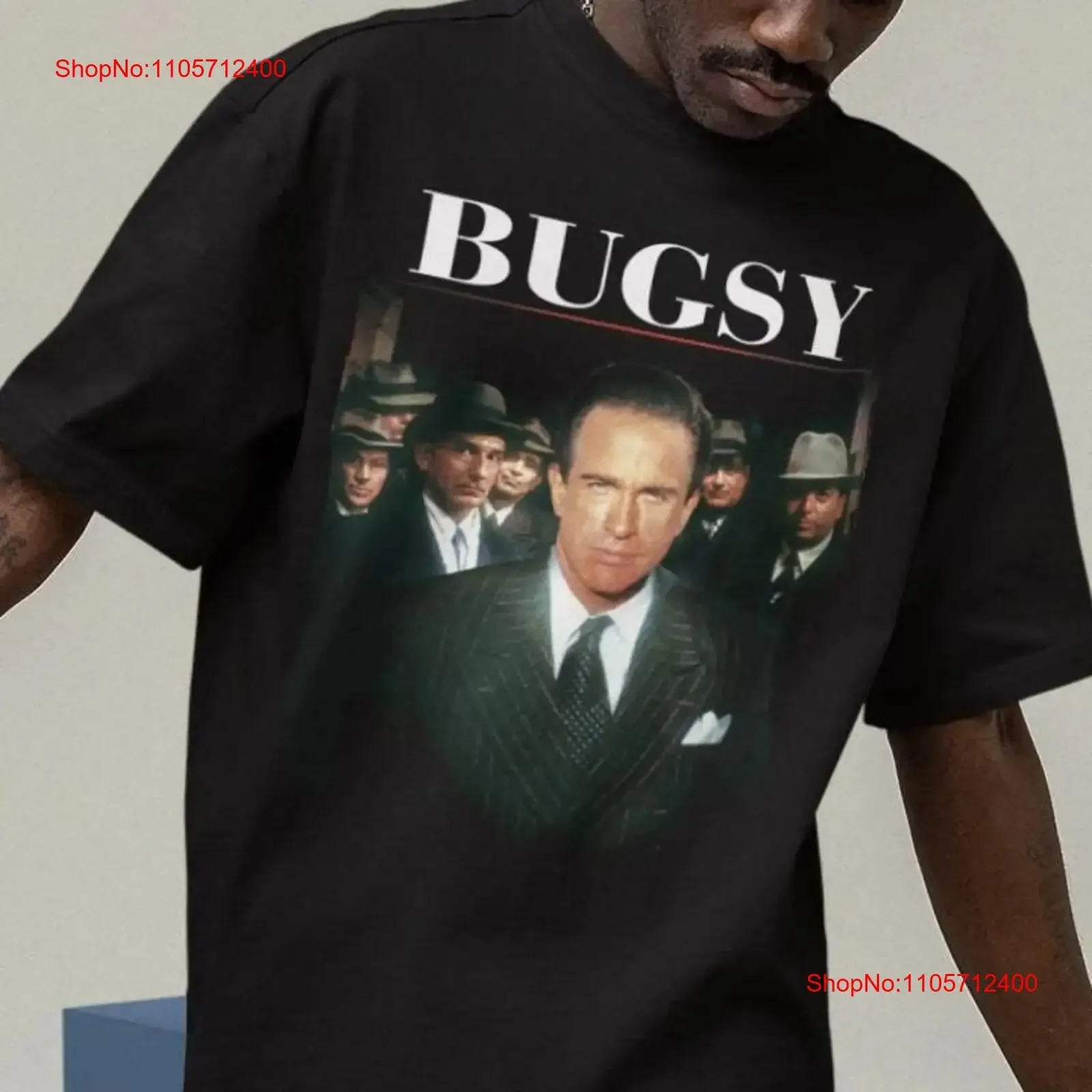 Фото Футболка Bugsy с графическим принтом, винтажная, по мотивам фильма, с изображением гангстера Сигела, худи с постером, винтаж 90-х, с эффектом потертости, дышащая, мягкая. №1