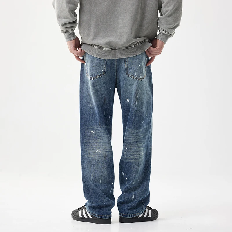Винтажные американские уличные мужские джинсы 2024 осенние новые