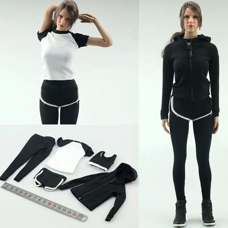 FA007 1:6 фигурный аксессуар, одежда для йоги, одежда для фитнеса, толстовка, свитшот, костюм, комплект одежды для 12-дюймовой экшн-фигурки, женское тело