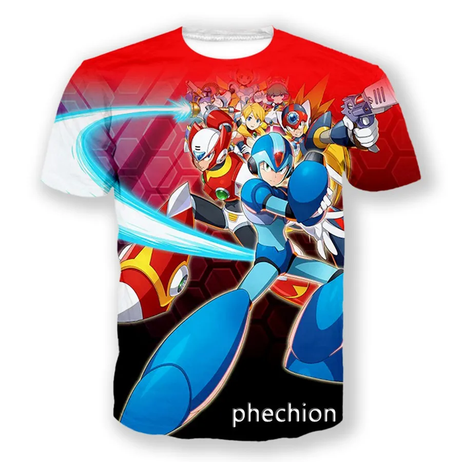 

Phechion Fashion Men/Women Mega Man Print Short Sleeve T-Shirt Casual Sport Hip Hop Summer Clothing A191