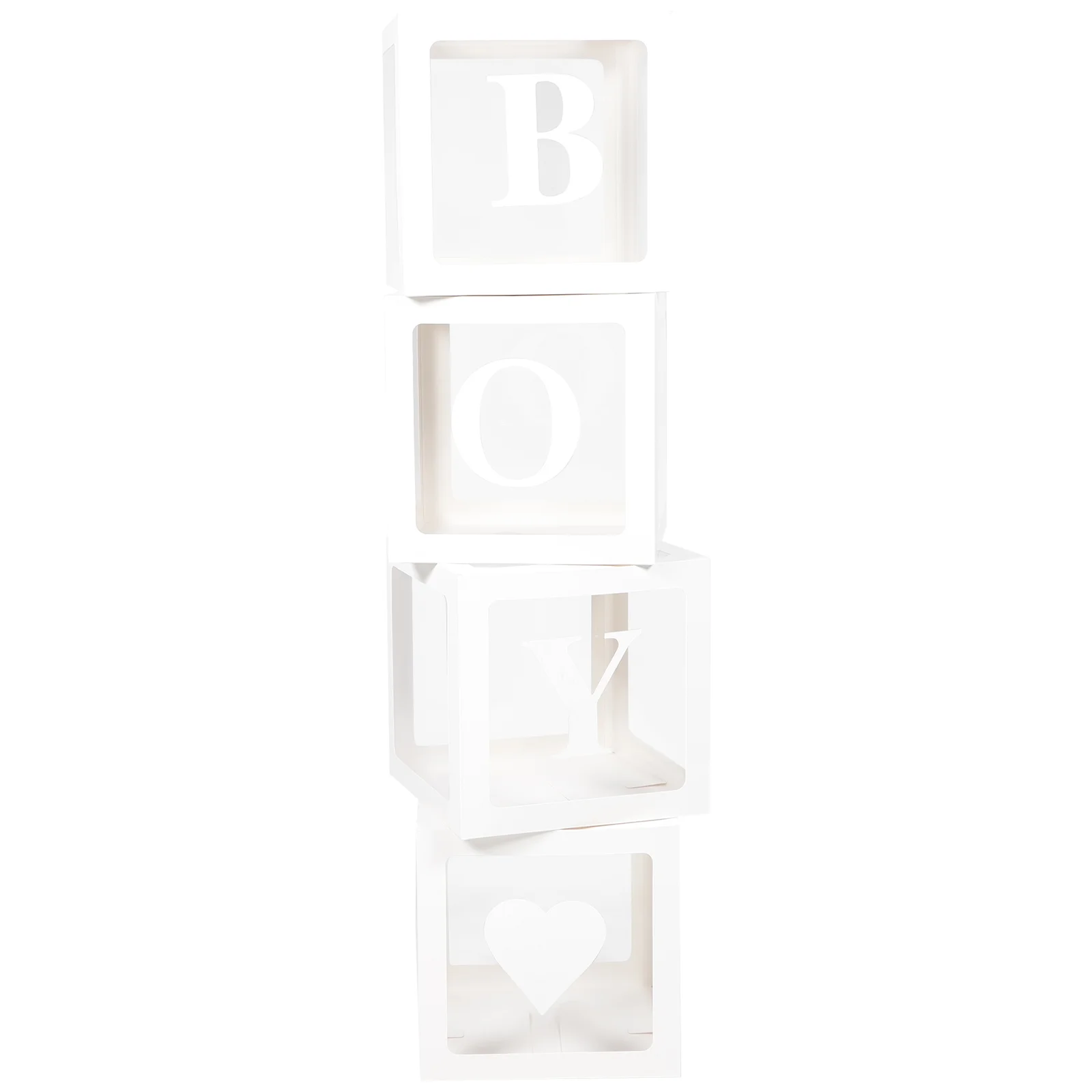 

4pcs Decorative For Boy Party Supplies Clear Boxes For Balloons Boy Balloon Boxes Boxes With Letters For