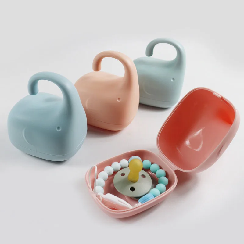 

Portable PP Dustproof Elephant-shaped Baby Pacifier Box Container Pacifier Case Holder Nipple Snack Travel Cart Storage Box