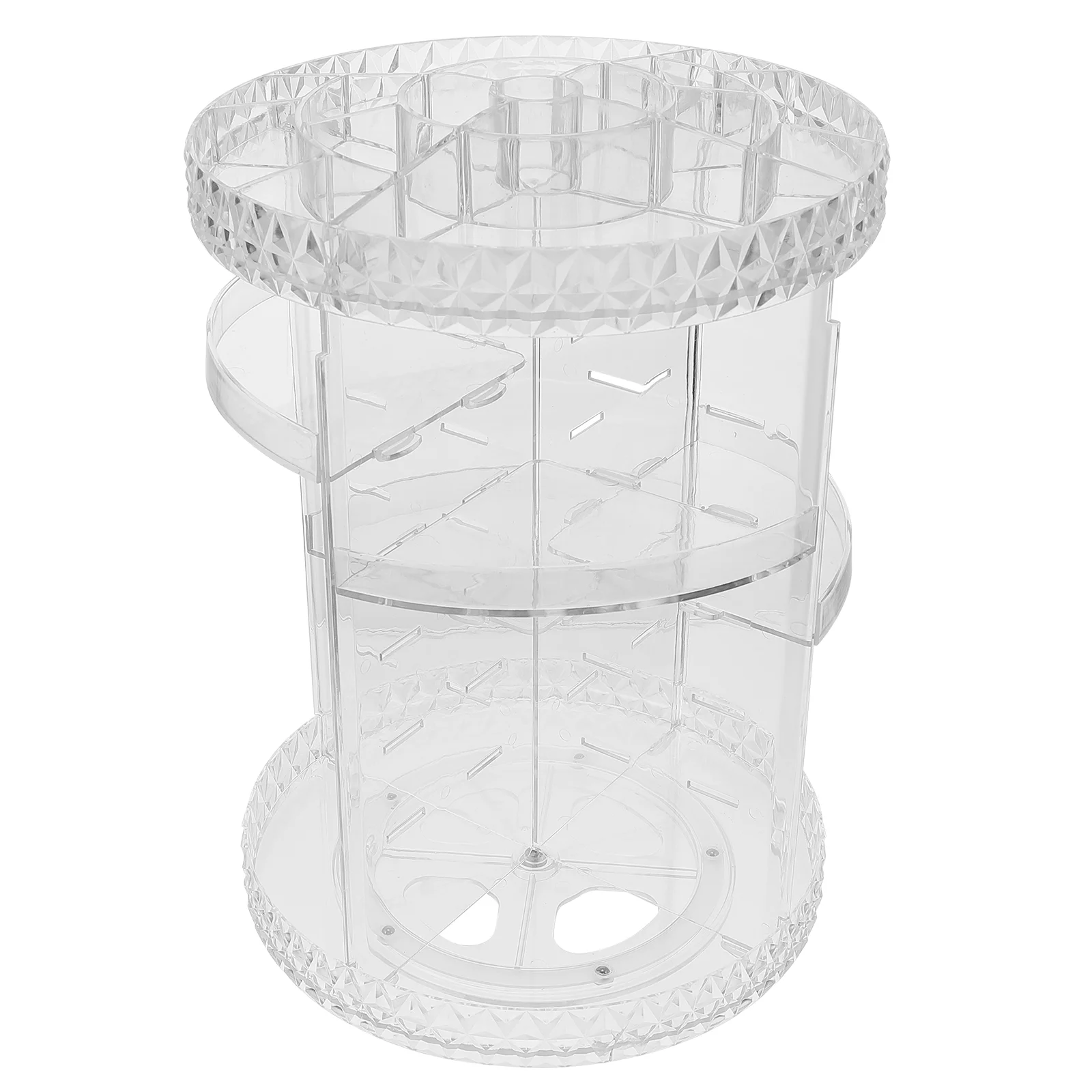 

1PC Transparent Multi-layer Storage Box Tabletop Rotating Makeup Storage Box