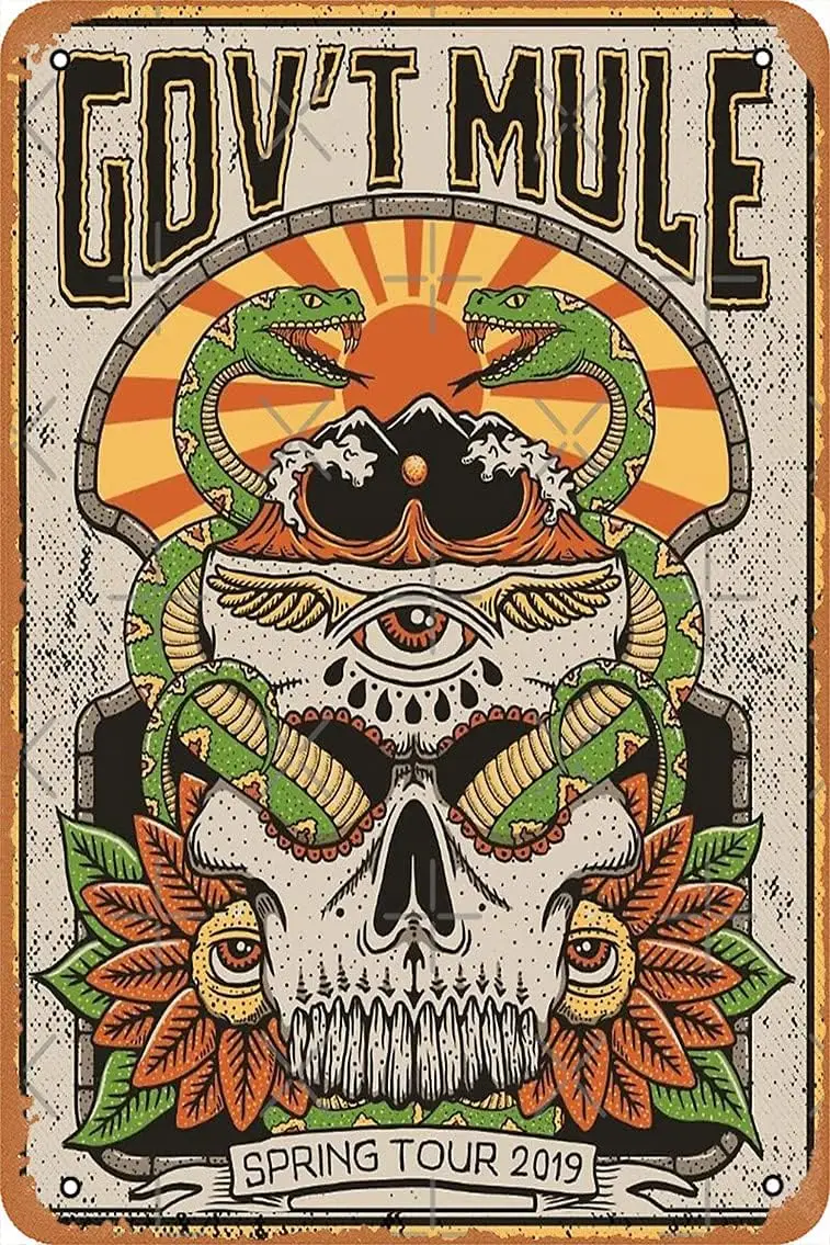 Плакат музыкальной группы Gov'T Mule 12 x 8 дюймов винтажная металлическая жестяная