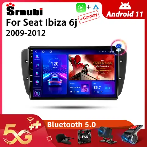 Srnubi Android 10 автомобильное радио для Seat Ibiza 6j 2009-2012 мультимедийный видеоплеер 2 Din 4G GPS навигация Carplay DVD головное устройство