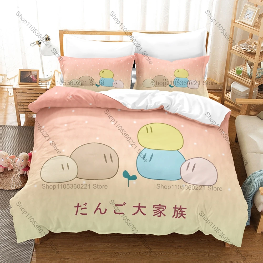 Фото Комплект постельного белья Nagisa Tomoya Cute Dango Family с принтом вишневого цвета и школьной тематикой, 3 предмета: пододеяльник + 2 наволочки, для фанатов аниме №4