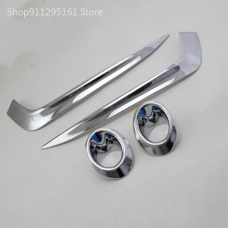 

For Honda Civic 2016 4PCS ABS Chrome Car Front Headlight Fog Lamp Eyelid Eyebrow Cover Trim Moldings Car Styling Accessories