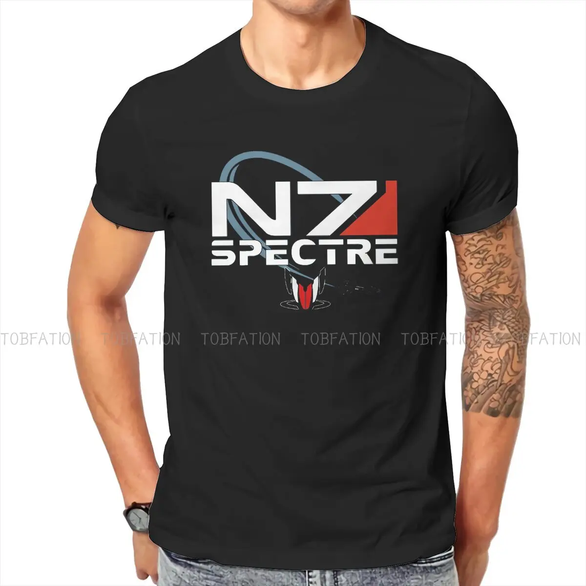 Mass Effect Game N7 Spectre футболка Harajuku Punk полиэстер мужская с круглым вырезом одежда