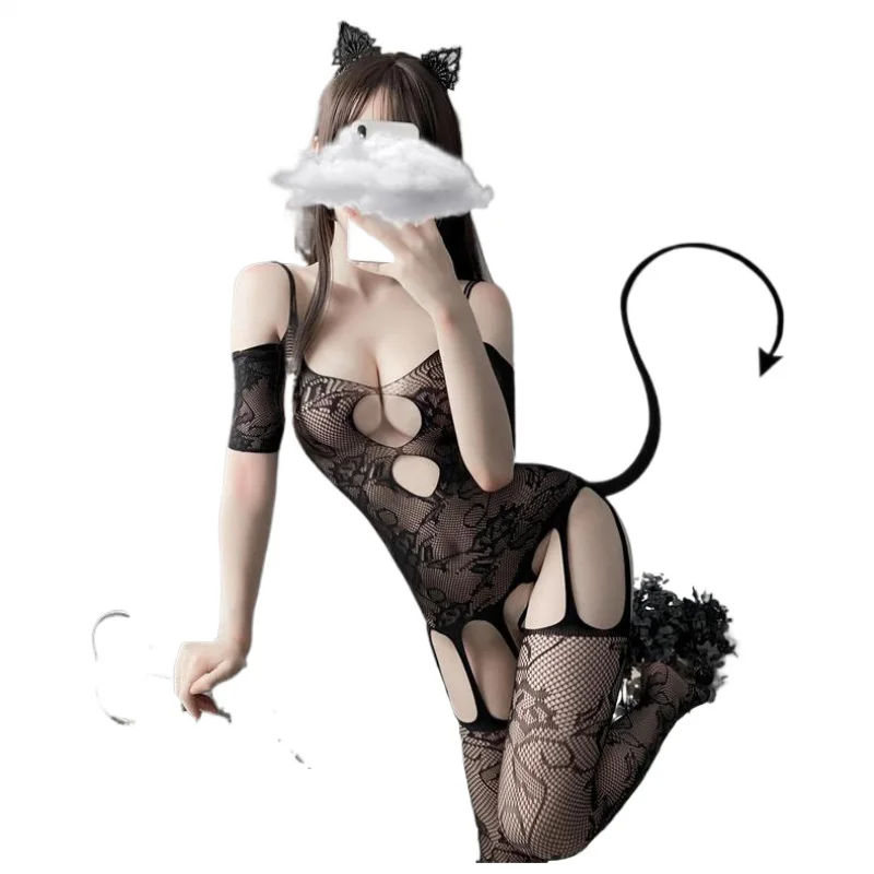 Роза Вырезной Сексуальное Боди Женское Черный Секс Одежда Белье Эротическое