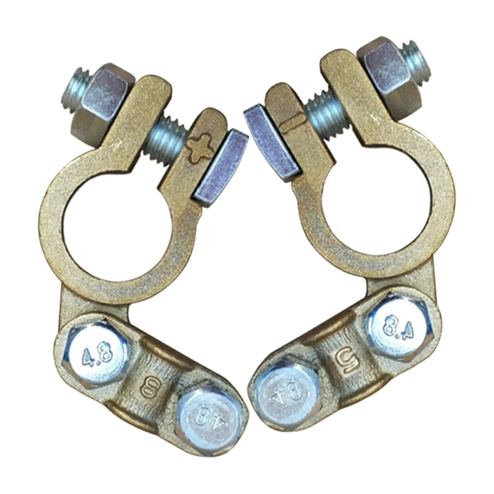 

2 Pieces Brass Car Terminals Connector Quick Release Connector Positive Negative for Car Marine Automotive RV Truck