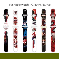 cartoon spiderman captain iron man silicone strap for iwatch band 384041mm 424445mm bracelet apple watch 6 5 4 3 se 7