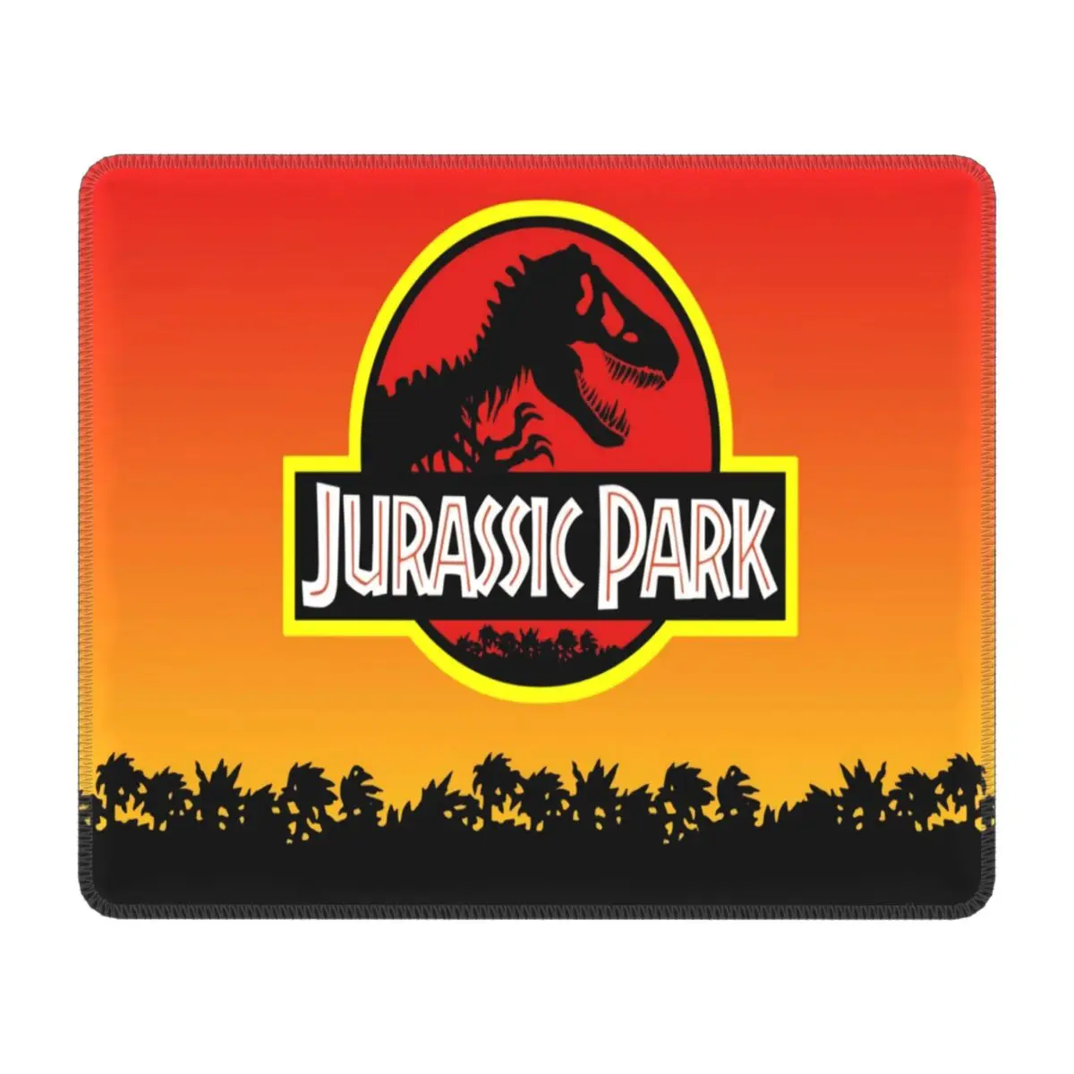 

Jurassic Park Logo In Yellow Orange Gamer Mouse Mat Rubber Lockedge Mousepad Office Laptop Computer PC Ancient Animal Mouse Pad