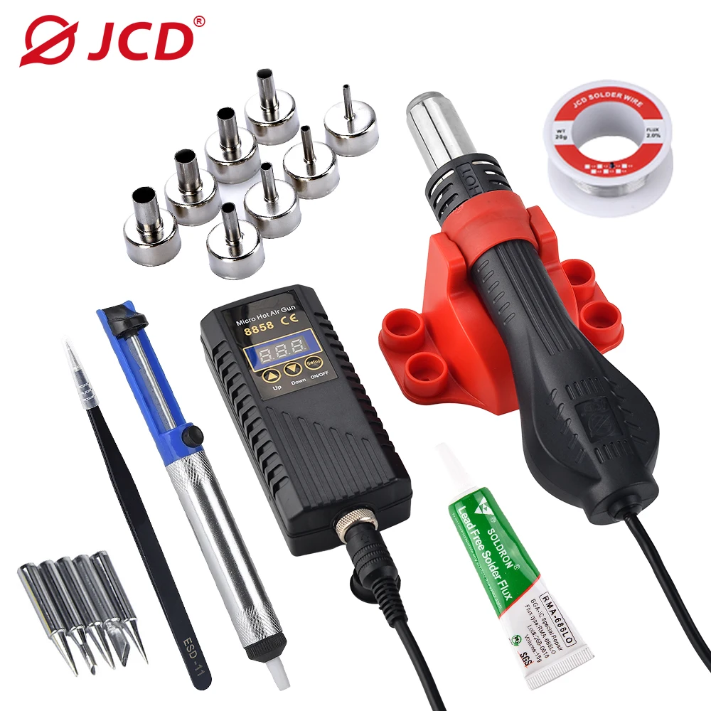 Паяльная станция JCD 750 Вт с термофеном 8858A BGA, микропаяльная станция, фен для пайки, Тепловая пушка 220 В 110 В для SMD Сварка SMT ремонт
Паяльная станция JCD 750 Вт с термофеном 8858A BGA, микропаяльная станция, фен для пайки, Тепловая пушка 220 В 110 В для SMD Сварка SMT ремонт