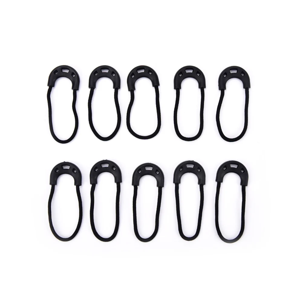 

10pcs/bag EDC Black Small Zipper Pulls Cord Rope For Outdoor Travel Clothing Backpack Accessories New Arrive