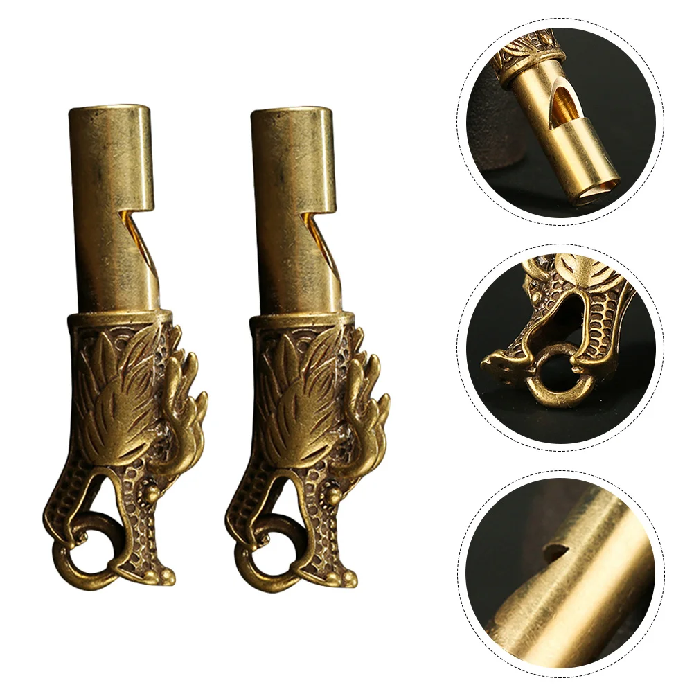 

2 Pcs Survival Whistle Travel Hiking Supplies Pet Training Copper Portable