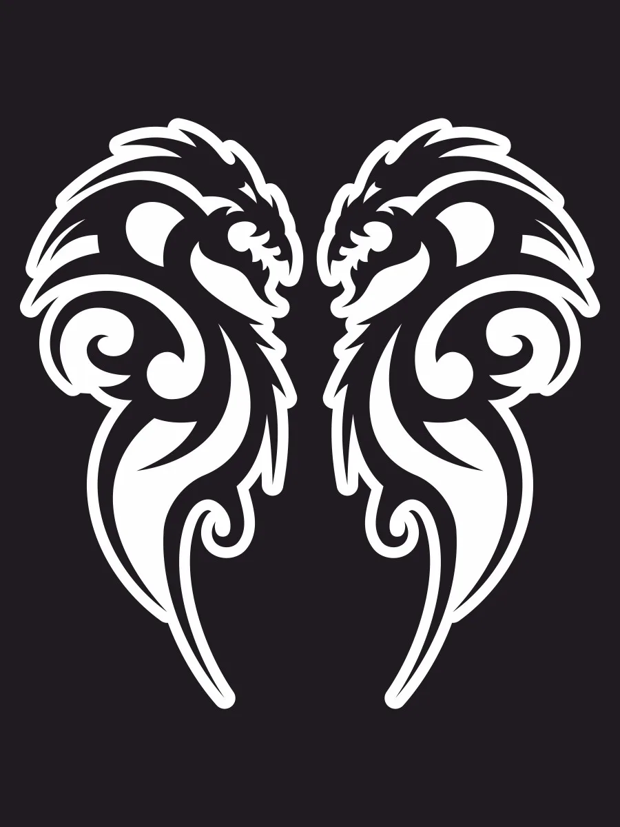 Наклейка на авто "Дракон № 14" 2 штуки в комплекте! 20 х 9 см. Наклейка на автомобиль, декор на мотоцикле.