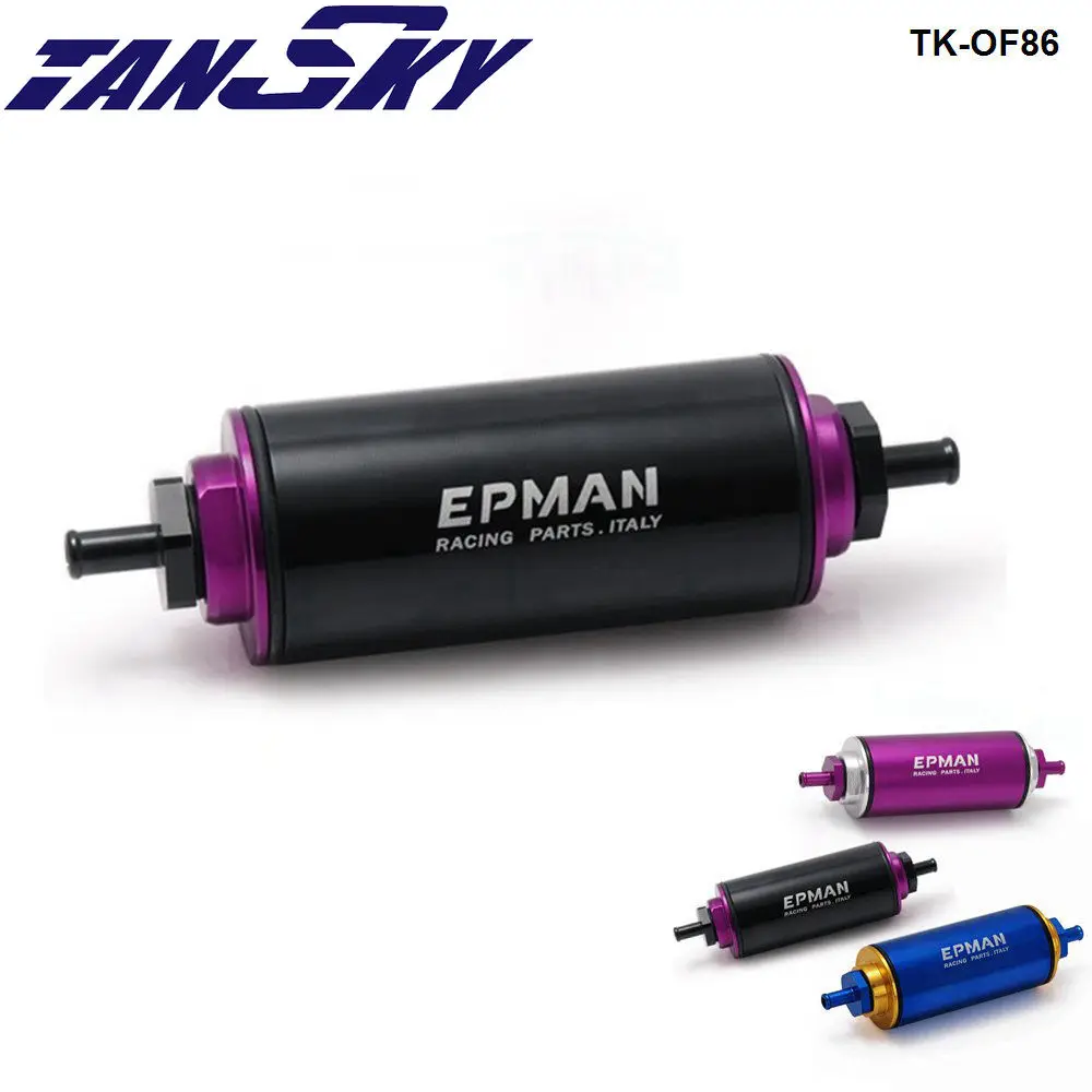 EPMAN SPort Racing Ready Inline Fuel Filter OD:8.6MM Blue with 100 Micron Element TK-OF86