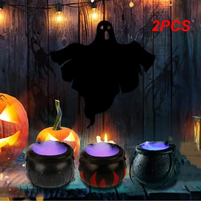 

2PCS Mini Halloween Candy Bucket Pot Witch Skeleton Cauldron Holder Jar Trick Or Treat Halloween Party Decoration Props Kids Toy