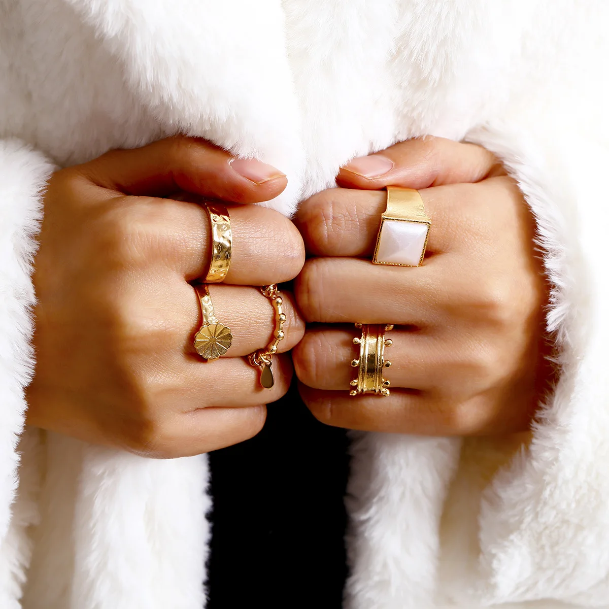 

Fashion ring set personalized street shot alloy new ring ring