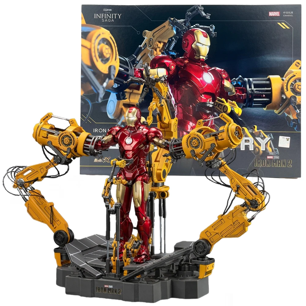 

In Stock ZD Iron Man MK4 with Suit-up Gantry Original 1/10 Tony Stark Model Action Figure Collectible Toy Kids Gift