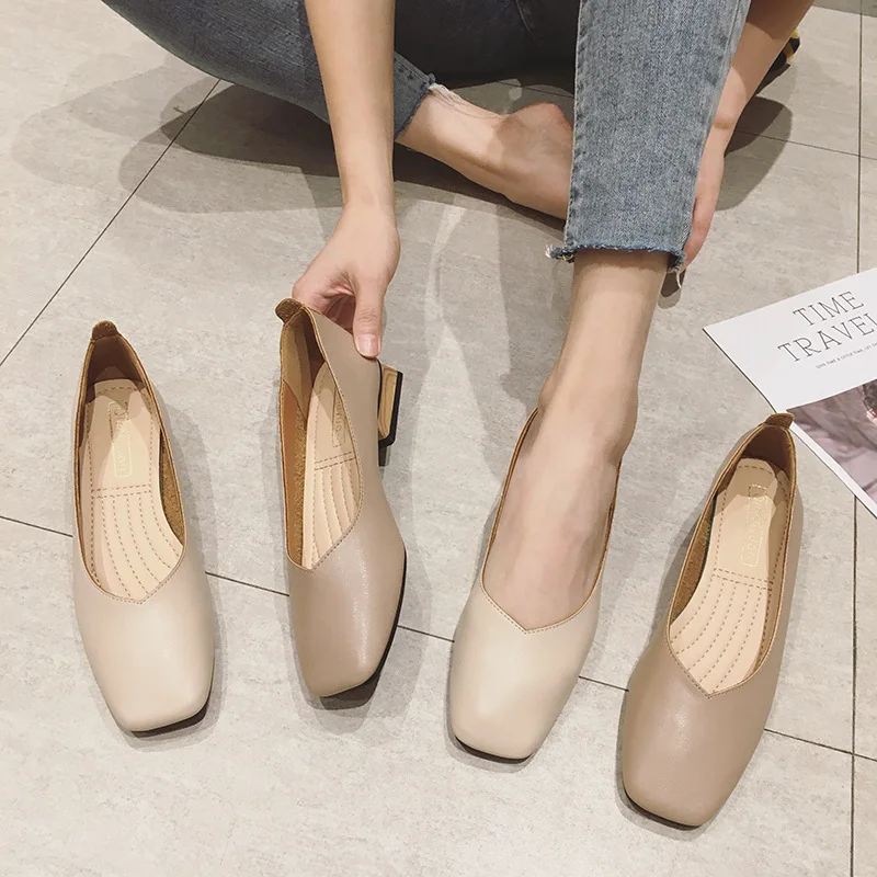 

Туфли Comemore женские на низком каблуке, мягкие лоферы, квадратный носок, без застежки, Повседневная Удобная обувь, 41 осень, 2023