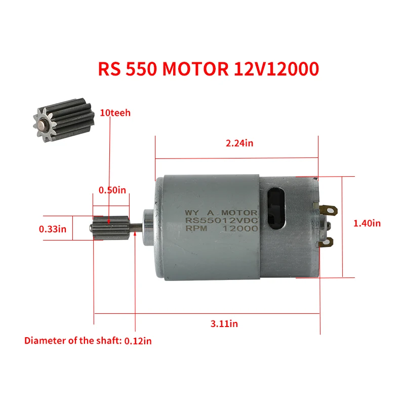 

Crianças carro elétrico 550 dc motor, 550 motor de direção para o veículo elétrico, motores de acionamento elétrico para rc carr