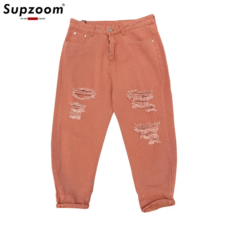 

New Arrival 2023 Men Ankle-length Pants Twill Hot Sale Top Fashion Cargo Harem Loose Ripped Big Hole And Small Leg Jeans Capris