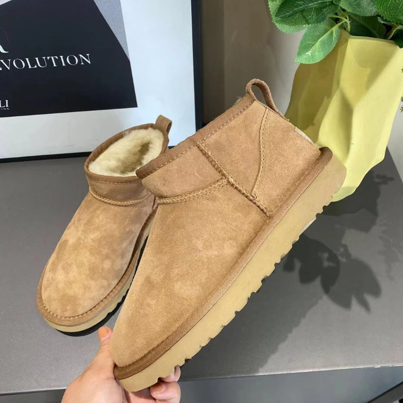 

Snow Boots Women 2021 Winter New Lamb Hair Warm Snow Boots Fur Cotton Shoes Women Winter Plus Velvet Thickening