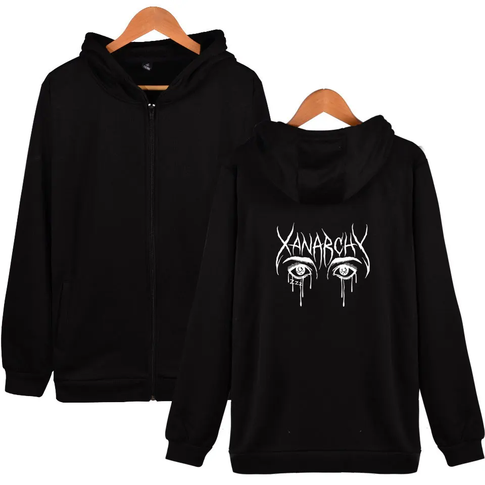 

2022 Lil xan Xanarchy zip up hoodies men sweatshirts autumn hip hop women's hoodie sweatshirt harajuku cool streetwear Jacket