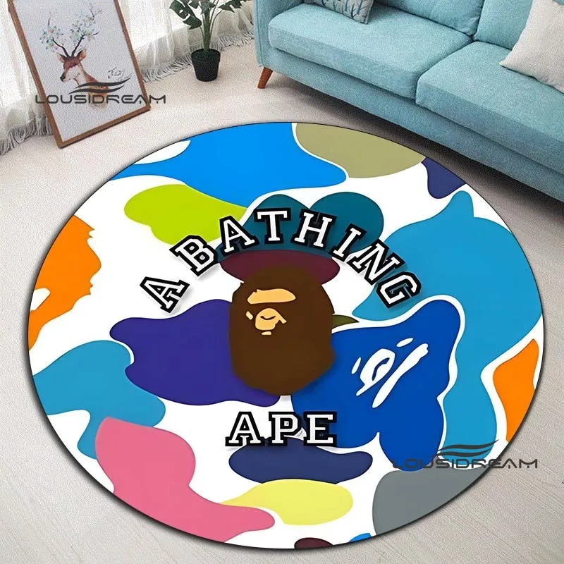 Модный Круглый ковер bape круглый с 3D принтом обезьяны украшение для гостиной