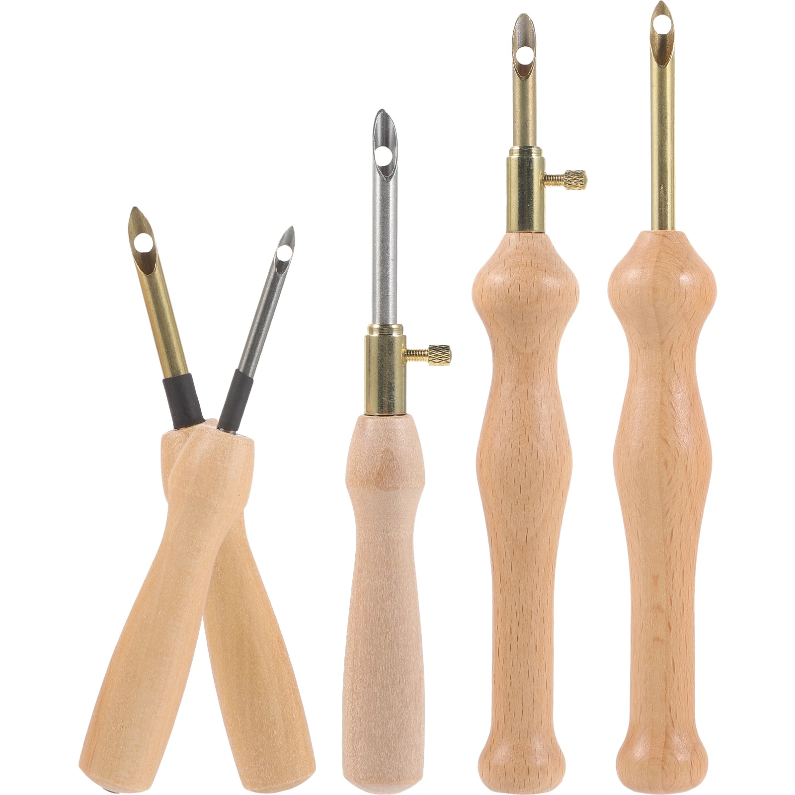 

5pcs Wooden Handle Punch Needles Embroidery Sewing Needles Stitching Punch Needles