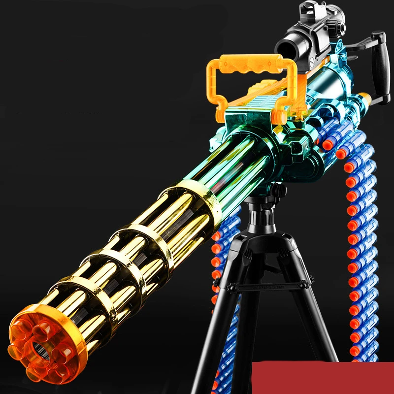 

Золотая электрическая машина Гатлинга для мальчиков, оружие, Blaster, Cs Go, оружие для страйкбола для взрослых, приз на день рождения мальчика