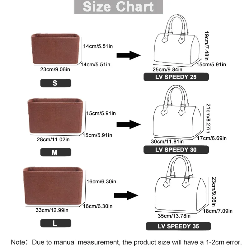 Сумка-органайзер EverToner из фетровой ткани для сумки LV ONTHEGO Tote Speedy органайзер