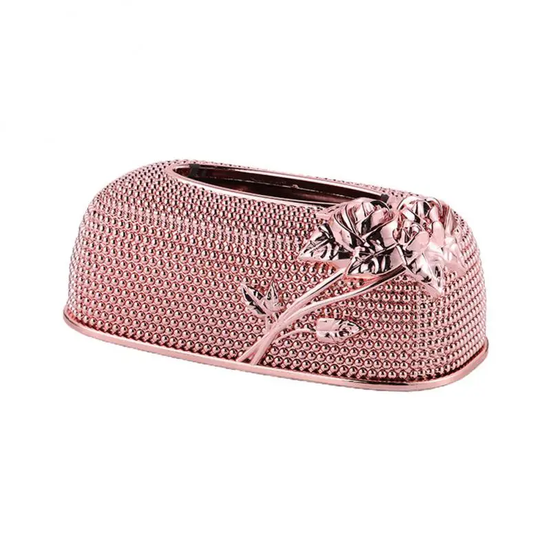 

European Pumping Tray Hollow Out Desktop Ornaments Acrylic Tissue Storage Box Rose Gold Napkin Box Home Hotel Storage Supplies