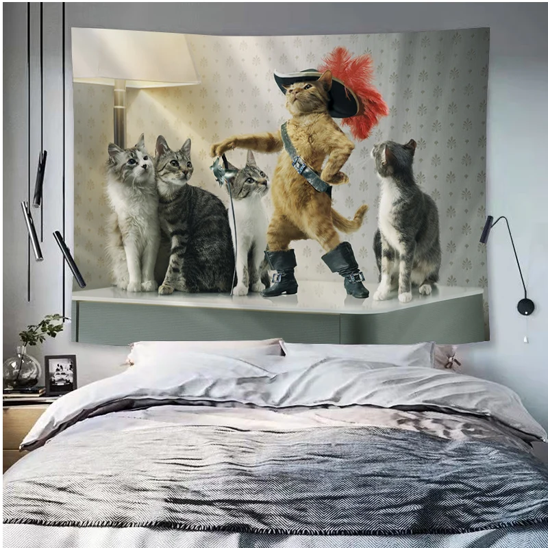 Кошачьи ботинки гобелен Художественная печать настенное украшение домашнее
