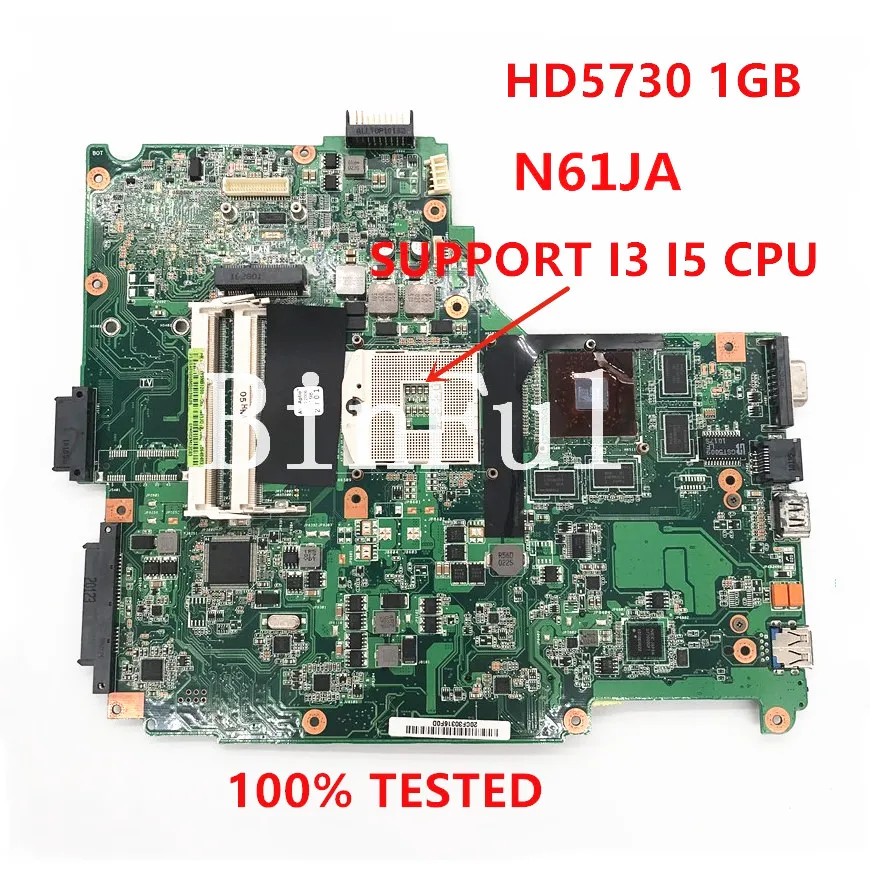 N61J N61JQ N61JN N61JA REV2.1 HM55 Support i3 i5 For ASUS Laptop Motherboard HD5730 1GB All Functions Fully Tested