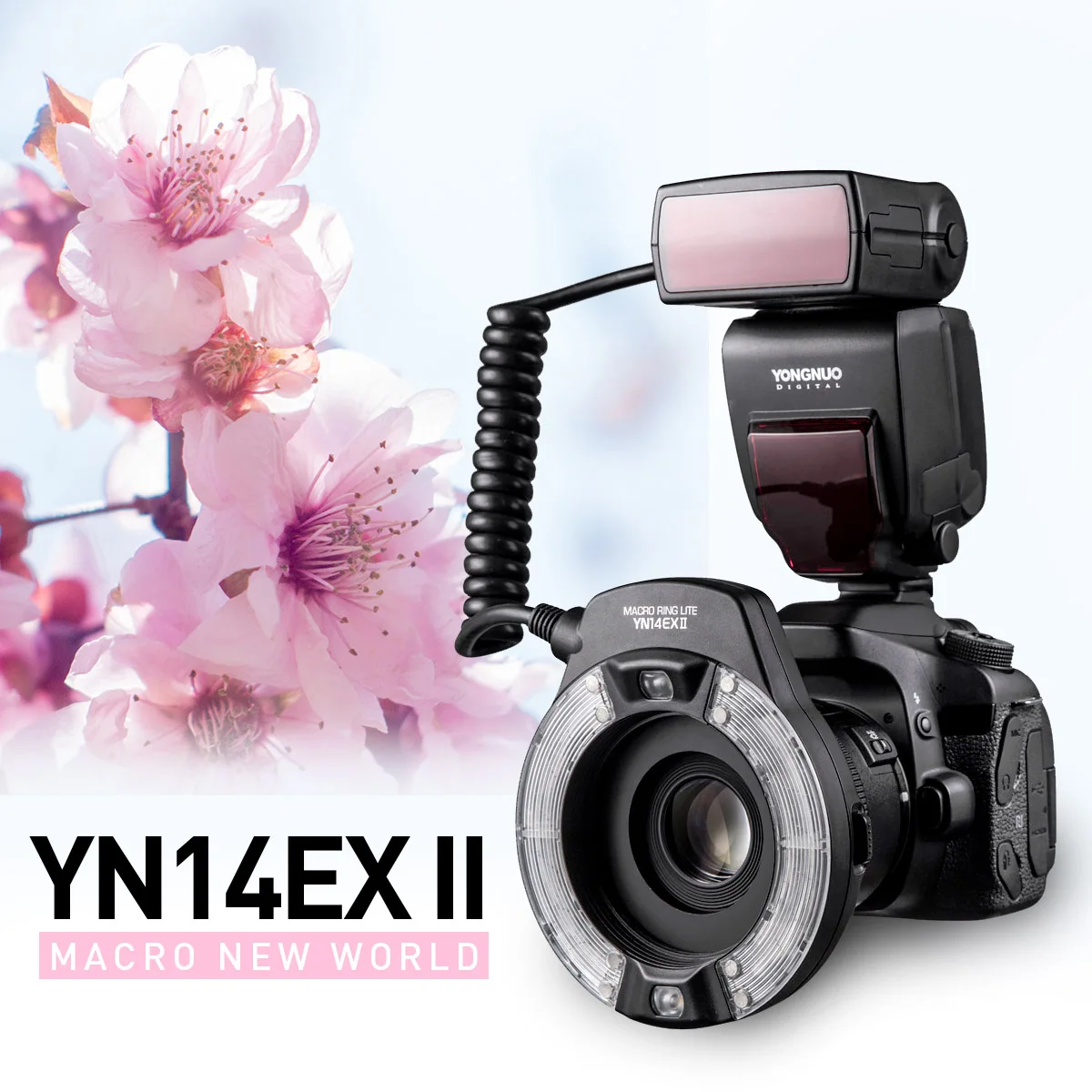 

Светодиодная Кольцевая вспышка YONGNUO TTL 14EX II Speedlite YN14EX II для камер Canon EOS 1Dx 5D3 6D 7D 70D 80D