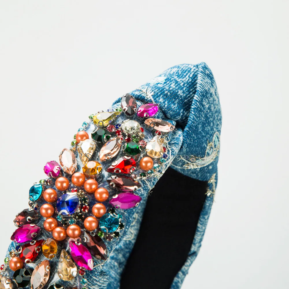 Новая суперблестящая повязка на голову в стиле барокко с ручной строчкой