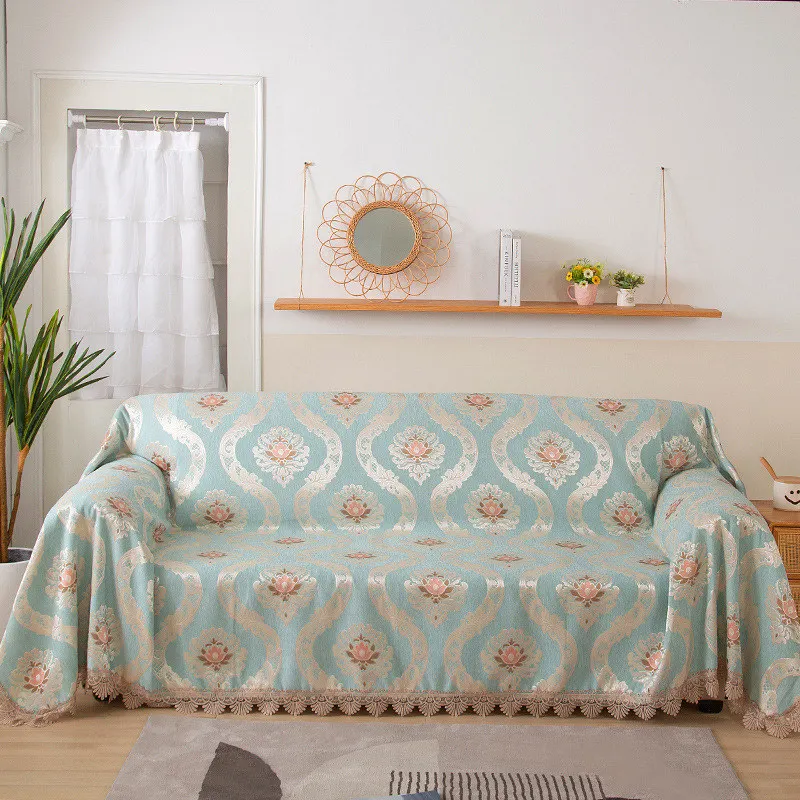 

European Slipcovers Sofa Cover 3 Seater Chenille Jacquard Lace Sofa Towel Living Room Couch Protector Sofa Throw Blanket