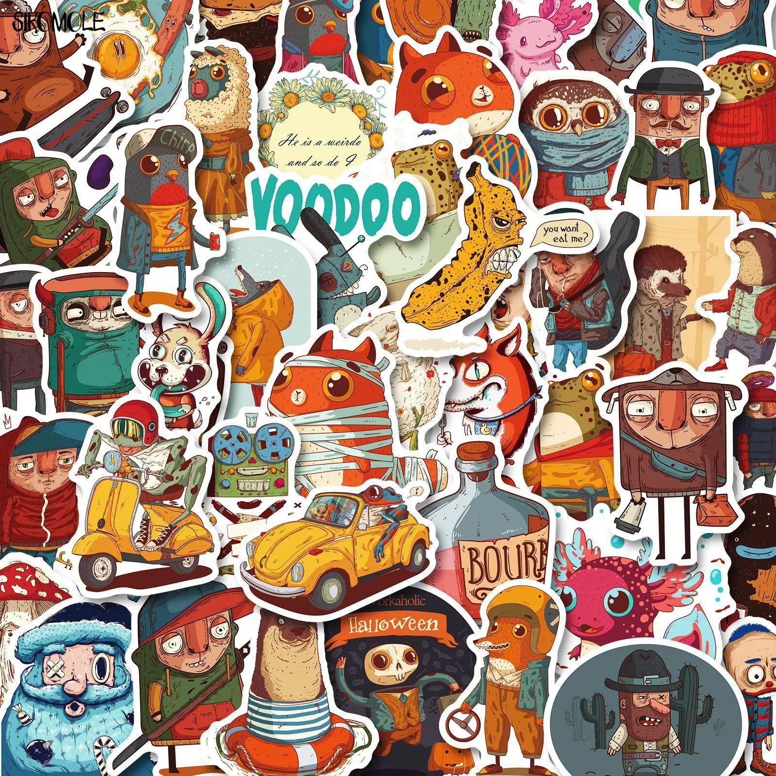 

10/30/50pcs Cartoon Small Animal Stickers Personality DIY Bike Travel Luggage Guitar Laptop Graffiti Sticker Decals Kid Toys F5